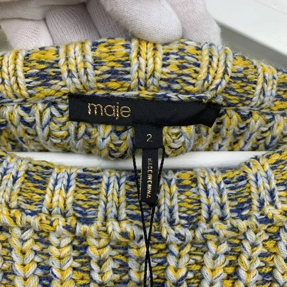 NWT Maje Marled Knit Sweater In Multicolor Size 2 (M)